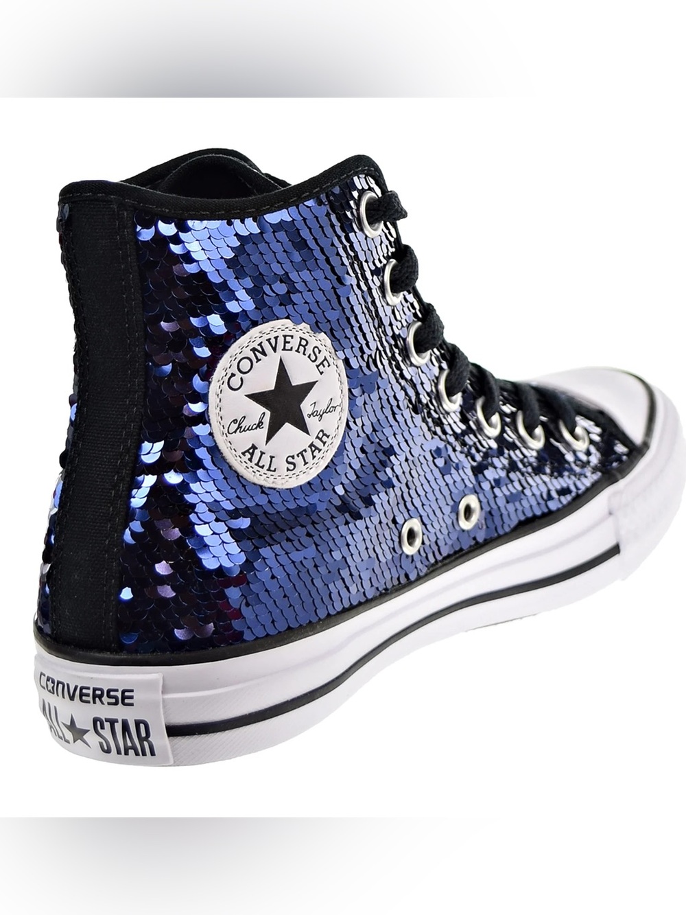 Converse Chuck Taylor All Star High Top Women's Shoes Sequin Blue /Black Dance 8 - Picture 8 of 14
